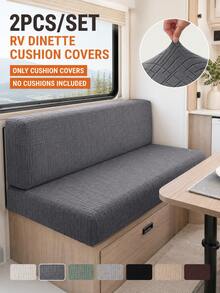 2pcs Jacquard RV Dining Chair Seat Covers, Elastic Soft Sofa Covers, Hotel Booth Seat Covers, RV Camping Car Backrest Covers - Multicolor - View 1