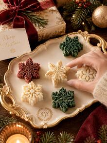 6-Cavity Multi-Style Snowflake Silicone Mold, DIY Candle Inlay Christmas Craft Mold - 6-hole Christmas Snowflake Mold - View 5