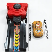 Children's Press-To-Launch Racing Car Toy, 1 Launcher With Random Style Car, Interactive Game Toy Suitable For Boys And Girls 3+ Years Old - Multicolor - View 8