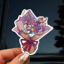 Mushroom Bouquet, Quirky And Cute, Gentle And Unique, Waterproof Vinyl Sticker - Durable Smooth Surface, Self-Adhesive Bumper Sticker, Suitable For Cars, Windows, Laptops, Trucks, Water Bottles - Multi-Functional Durable Design, Car Sticker - Vinyl - View 13