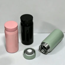 1pc 200ml Small Insulated Water Bottle, Stainless Steel Leak-Proof Portable Vacuum Cup, Suitable For Travel, Office, School, Daily Use - Multicolor - View 1
