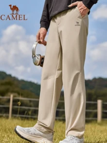 CAMEL CROWN Men's Woven Cargo Pants Lightweight Quick Dry Outdoor Hiking Pants Water Resistant Stretch Tactical Casual Work Pants - Khaki - View 3