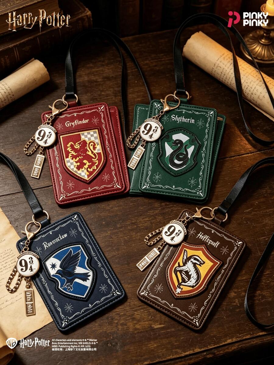 Harry Potter 哈利波特掛繩卡套,身分證與校園卡保護套,學院風返校配件,萬聖節與聖誕節粉絲收藏禮物 - 彩色 - 查看 1