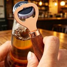 2 cái dụng cụ mở nắp chai bia bằng gỗ, dụng cụ mở nắp chai bằng thép không gỉ, phù hợp mở nắp chai bia và đồ uống hàng ngày, thích hợp cho gia đình, quầy bar, tiệc tùng và tụ họp - Nhiều màu - Xem 2