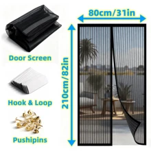 Magnetic Screen Door, Seamless Self-Sealing Design, Heavy Duty Insect Protection, Pet Friendly Hands-Free Entry And Exit, Lightweight Fiberglass Mesh - Black - View 15
