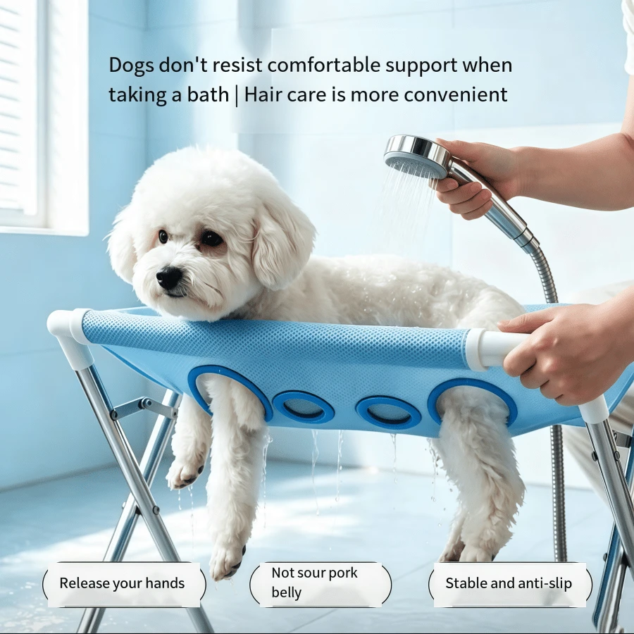 Foldable Pet Grooming Bed, Pet Bathing Stand, Home/Pet Store Cat & Dog Grooming Table - Multicolor - View 1