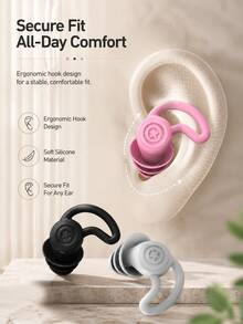 Reusable Soft Silicone Ear Plugs, Triple Flange Noise Reduction Earplugs, Waterproof Swimming Earplugs W/ Loop Handle, Sleep,Travel,Work,Pool, Washable Multi Color Set, Gift Swimmers,Students,Light Sleepers, Summer,Back To School - Multicolor - View 7