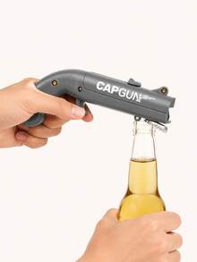 1pc/4pcs Fun Bottle Cap Launcher Opener, Creative Gun-Shaped Beer Bottle Opener, One-Click Cap Ejection, Portable Novelty Bar Tool, Suitable For Home Party, BBQ, Camping, Picnic, Birthday Gift For Men And Beer Lovers - Multicolor - View 5