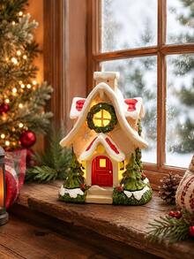 This Snow House Decoration Is A Cute Holiday Cottage Tabletop Decor, A Holiday Mini Cottage Ornament, Suitable For Home, Mantel, Desk And Party Decoration. - A - View 3