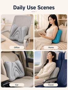 Quick Inflatable Lumbar Pillow, Soft Portable Back Cushion, Easy Air Volume Control, Office Relaxation Travel Essential, Camping Essential, Hiking, Beach, Back To School, Home Essential, Luggage Accessory, Women's Holiday Gift - Multicolor - View 8