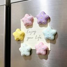 12pcs/6pcs/3pcs Acrylic Dot Star Fridge Magnets - 5-Point Star Refrigerator Magnets For Kitchen & Office, Whiteboard & Home Decor, Colorful Acrylic Decor Set - Random Color - View 2