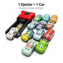Children's Press-To-Launch Racing Car Toy, 1 Launcher With Random Style Car, Interactive Game Toy Suitable For Boys And Girls 3+ Years Old - Multicolor - View 10