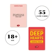 Deep Hearts Couple Tales Conversation Card Game - 55 Deep & Intimate Questions For Couples, 18+ Relationship Building Game, Perfect For Date Nights, Anniversaries & Strengthening Your Bond - View 4