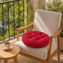 1 Piece Thick Fiber-Filled Round Seat Cushion - Merah - View 3