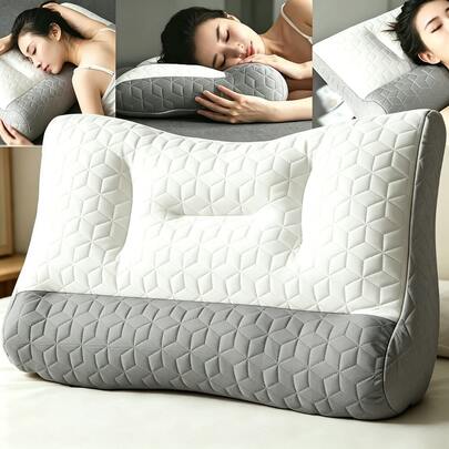 Supportive Neck Pillow, Breathable Fabric Ergonomic Neck Pillow, Suitable For All Sleeping Positions Neck And Shoulder Pillow, Comfortable Cervical Pillow Core, Ergonomic Pillow, Neck And Cervical Pillow, Cervical Contour Neck Support Pillow
