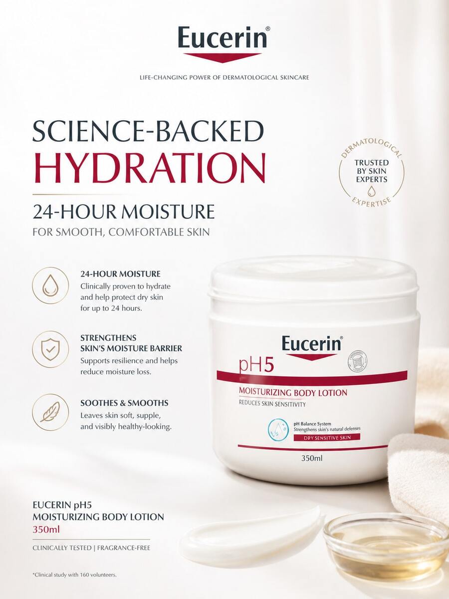 Eucerin Moisturizing Body Lotion 350ml Soothing Dry Sensitive Skin Moisturizing Body Lotion - 350ml - View 1