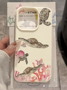 1件 白色珊瑚海龜旅行主題極簡全包覆 TPU 防震手機殼，適用於 Apple 18 17 16 15 14 13 12 11 Pro Max Air 及系列 - 彩色 - 查看 4