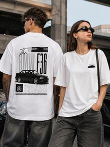 Camiseta gráfica BMW M3 E36 coche de drift Vintage Streetwear Unisex atuendo casual verano automovilismo deportivo - Blanco - Ver 3