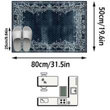 1pc European Luxury Classical French Aesthetic Striped Floral Area Rug, Bathroom, Kitchen, Entrance, Hallway, Bedside, Living Room, Bedroom, All-Season Machine Washable Soft Faux Cashmere Mat, Home Decor - Multicolor - View 12