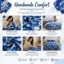 20pcs 25*25cm Blue Floral Print Fabric Set | Pre-Cut Quilt Fabric Squares, 20 Fashionable Floral Patterns, Suitable For Quilting, Patchwork, Sewing And DIY Crafts - Blue Series - View 9