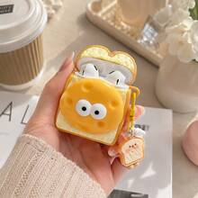 1pc Toast Bread Shaped Earphone Protective Case With Bread Charm, Compatible With Apple 1/2/Pro/Pro2 Wireless Earphones, Cute Style Earphone Box Decoration Earphone Accessory - Multicolor - View 6