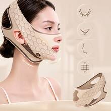 1pc Lifting Face Mask, V-Face Mask, Shaping Band, 3D Cut Fit, Comfortable For Sleep, Breathable And Not Stuffy, High Elasticity Wrap, Soft Skin-Friendly Fabric, Adjustable Hook And Loop, Suitable For Various Face Shapes, Wearable For Home Binge-Watching, Wake Up With Defined Contour, Recommended Gift For Best Friends, Easy To Clean And Maintain, Elastic Adjustment, Portable Design - Multicolor - View 1