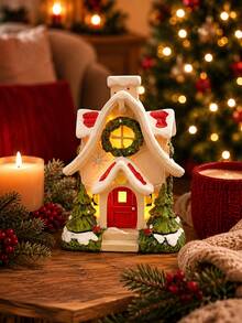 This Snow House Decoration Is A Cute Holiday Cottage Tabletop Decor, A Holiday Mini Cottage Ornament, Suitable For Home, Mantel, Desk And Party Decoration. - A - View 5