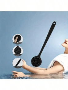 Silicone Bath Brush, Long Handle Back Scrubber, Double-Sided Brush, Body Massage Bathing Scrubber, Bathroom Accessory, Back To School Gift, Home Decor, School Supplies - Multicolor - View 10