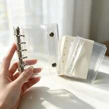 M5 Transparent Loose-Leaf Binder Sticker Storage Book Soft Cover Planner PVC Transparent Replaceable Inner Pages Portable Loose-Leaf Folder Suitable For Photo Album Scrapbook Sticker Planner Notebook Savings Book Game Card Storage And Other Stationery Supplies - M5 - View 15