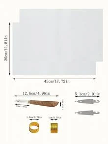 Set Alat Sulam Silang untuk Pemula, 2 buah Kain Sulam Kotak Kecil 30*45cm, 2 Bidal Emas, 2 Alat Penusuk Benang Baja dengan Pembuka Jahitan, Kerajinan Sulam Silang, Perbaikan Pakaian, Dekorasi Rumah, Perlengkapan Menjahit DIY - Set Kain Kotak-kotak Kecil 30*45cm - View 9
