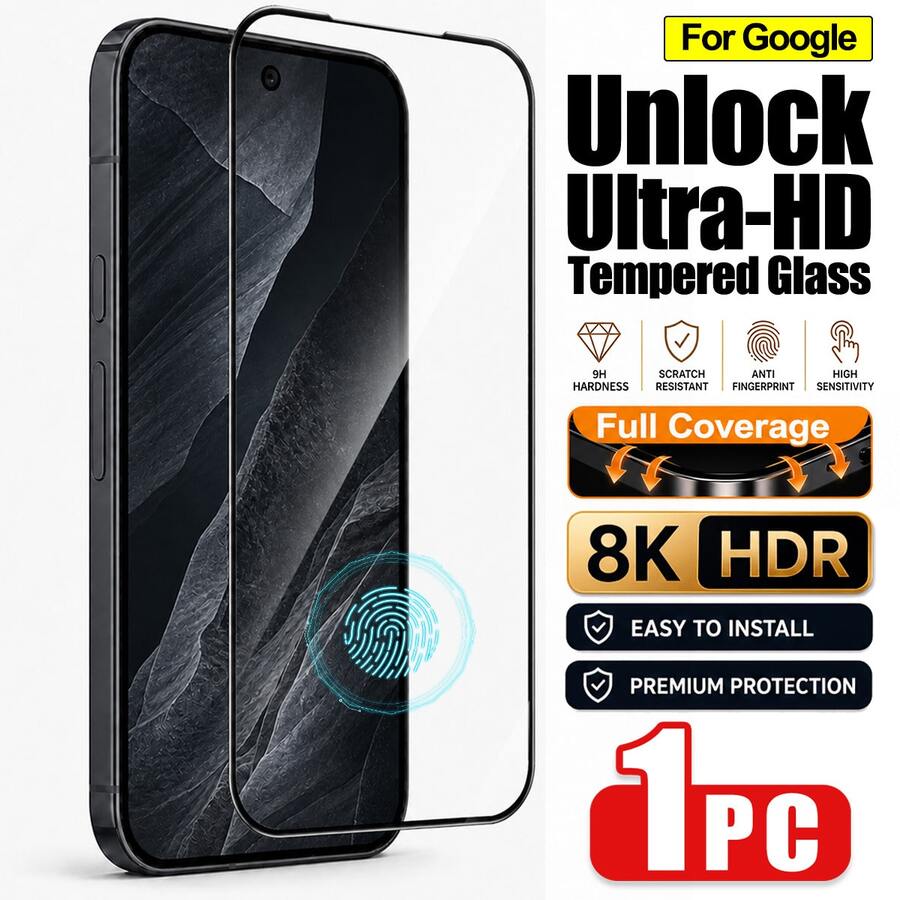 CASECOPS 1pc Ultra HD Tempered Glass Screen Protector, Compatible With 11 Pro XL/11 Pro/11, 10 A/10 Pro XL/10 Pro/10, 9A/9 Pro XL/9 Pro/9. Supports Fingerprint Unlock. Anti-Oil, Anti-Scratch, Anti-Fingerprint, Anti-Dust Protection. Smooth Touch, Fast Touch Response. Full Coverage, No Bubbles. Clear 4K Display. Ultra Thin, Compatible With Phone Cases