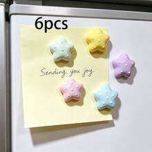 12pcs/6pcs/3pcs Acrylic Dot Star Fridge Magnets - 5-Point Star Refrigerator Magnets For Kitchen & Office, Whiteboard & Home Decor, Colorful Acrylic Decor Set - Random Color - View 7