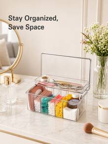 1PC Lash Cart Organizer For Lash Techs,Acrylic Lashes Extension Organizers And Storage For Do Your Own Lashes And Brows At Home,Clear Container For False Eyelash Supplies, Separated Lashs Organizers Boxes - Transparent - View 1
