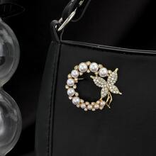 Elegant Personalized Floral Wreath Butterfly Brooch, Artistic Elegant Fashionable High-End Light Luxury Fixed Clothing Brooch Accessory - Gold - View 4