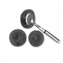 Stainless Steel Pot Brush With Handle, Household Pot Cleaning Tool, Non-Scratch Kitchen Cleaning Brush, Steel Wire Long Handle Dish Brush - Stainless Steel Pot Scrubber - View 11