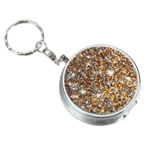 Portable Round Rhinestone Ashtray With Keychain, Mini Pocket Ashtray For Travel And Outdoor Storage, Fashion Accessory, Birthday And Holiday Gift - Portable Rhinestone Round Ashtray - View 14