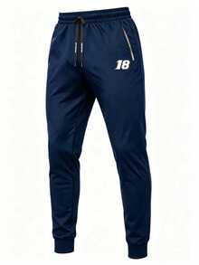 3pcs/Set Men's Breathable Elastic Waist Cuffed Sweatpants, Loose Fit Joggers With Zipper Pockets, Minimalist Gym Workout Pants For Running - Multicolor - View 6