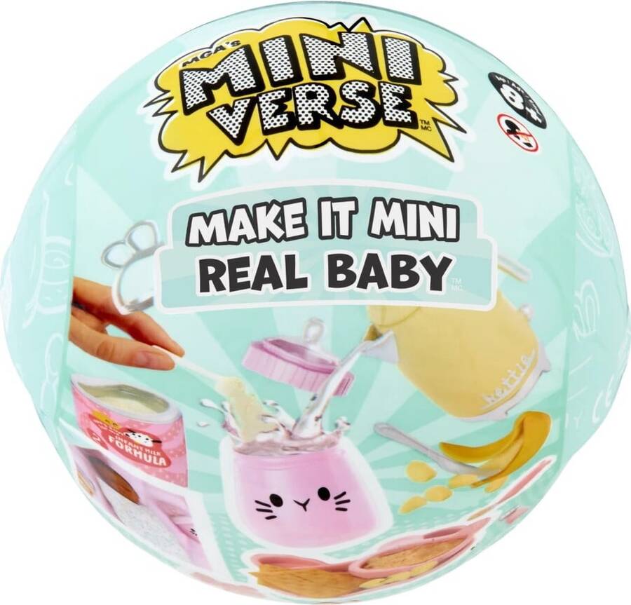 MGA Entertainment MGA's Miniverse Make It Mini 真實嬰兒食品 1入收藏玩具-盲盒包,DIY迷你食物,多色,8歲以上,不可食用 - 彩色 - 查看 1