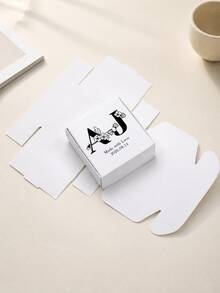 Customized Gift Box, Floral Initial & Text Gift Packaging Box, Cardboard Box Suitable For Jewelry, Soap, Candles, Small Gifts, Wedding Favors, Bridal Shower - Multicolor - View 6