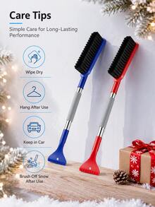 2-In-1 Car Snow Brush And Ice Scraper, Extendable Winter Windshield Cleaning Tool With Foam Handle, Portable Car SUV Truck Snow Brush, Winter Car Essential - A - View 10