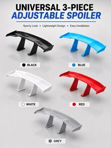 Universal Car Spoiler Wing, Mini Spoiler For Cars, Abs Carbon Fiber Texture Rear Trunk Tail Wing, No Drill Self Adhesive Gt Style Rear Window Roof Spoiler, Sport Racing Exterior Body Styling Accessory For Sedan Suv Hatchback Coupe - A - View 2
