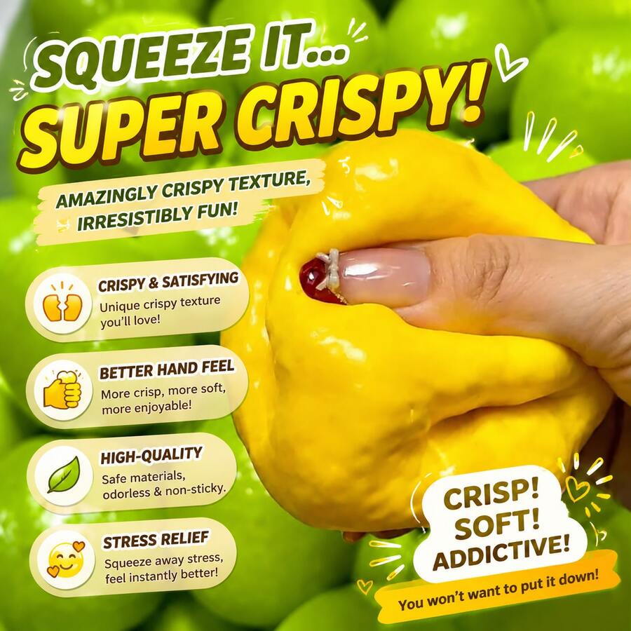 Color Changing Lemon Squishy Toy, Crispy Bead Filled Stress Ball, ASMR Squeeze Fidget Toy, Relaxing Sensory Gift - 1pcs - View 1