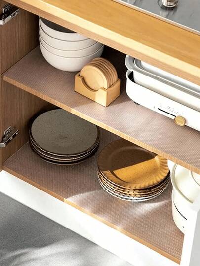1 Roll Cabinet Liner Mat, Moisture-Proof Heat Resistant Non-Slip Drawer Table Pad, Waterproof Oil Dust Proof For Cabinet Drawer Fridge, Easy To Clean, Kitchen Counter Furniture Storage Mat, Home & Christmas Party Organizer Kitchen Storage Accessories