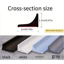 1pc 3 Meters Classic Silicone Waterproof Sealing Strip, Suitable For Shower Enclosure And Bathroom - Self-Adhesive, Flexible, Waterproof Sealing Strip, Used For Dry And Wet Separation, Anti-Mold And Anti-Splash, Perfect For Home Decor, Bathroom Decor And Bathroom Accessories - A - View 3