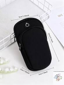 Multi-Color Sports Phone Armband, Stretchable Neoprene Adjustable Arm Sleeve With Zipper And Earphone Hole, Large Capacity For Phone And Keys, Lightweight And Durable, Suitable For Running, Fitness, Cycling, Outdoor Sports, Unisex - Multicolor - View 8