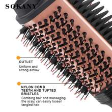 SOKANY15049 Hot Air Styling Brush, Straight/Curly/Voluminous, 3-Speed, High Power, Negative Ion, Anti-Scald, Rotating Power Cord, Suitable For Daily/Party/Gift - Black - View 5