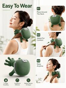 USB Powered Neck And Shoulder Heating Massager, Electric Massager Simulating Hand Movements, Targeting Muscles Around Scapula, Providing Deep Kneading Massage For Neck, Shoulders And Legs - C-Green - View 8