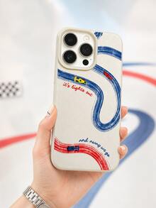 1件 F1方程式賽車印花手機殼，時尚 TPU 皮革紋理防震保護殼，相容 iPhone 17/16/15/14/13/12/11/Pro/Pro MAX，適合作為生日禮物送給女朋友、朋友、閨蜜、家人、同事、情侶、同學、老師或自己 - 米色 - 查看 4