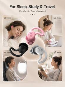 Reusable Soft Silicone Ear Plugs, Triple Flange Noise Reduction Earplugs, Waterproof Swimming Earplugs W/ Loop Handle, Sleep,Travel,Work,Pool, Washable Multi Color Set, Gift Swimmers,Students,Light Sleepers, Summer,Back To School - Multicolor - View 3