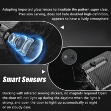 Luz de bienvenida para puerta de coche, proyector de patrón de corazón LED, lámpara de charco con sensor de luz inteligente encendido/apagado automático, accesorio de decoración interior de coche inalámbrico sin taladro - Corazón entrelazado - Ver 5